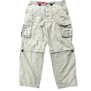 VTG Y2K American Eagle Cargo Pants 33x32 Baggy Convertible Skater Paratroops